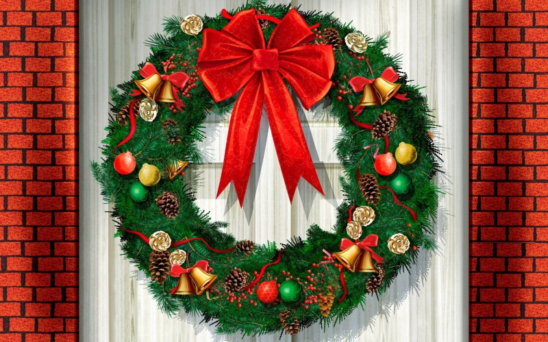 outdoors, celebration, tree, christmas decoration, christmas, no people, floral garland, nature, fir tree, food and drink, winter, food, 1080P, christmas tree