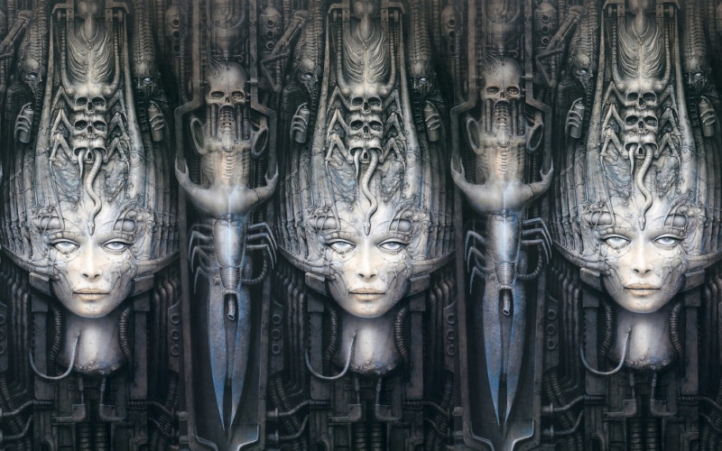 digital/artwork, drawing, face, hd, 720P, abstract, giger