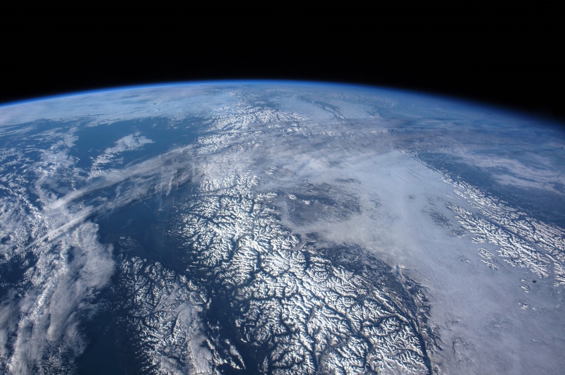 ocean, photography, power in nature, horizon, panorama, canada, cosmos, 2K, clouds, nature, sea, canadian rocky mountains, snow covered, aerospace industry