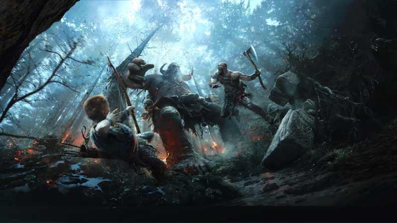 4K, Son, PS4, Kratos, God of War, Atreus