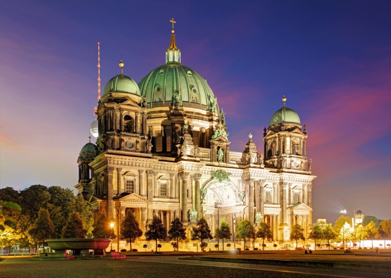 religion, 4K, berlin cathedral 4k  hd   download, travel, spire, travel destinations, built structure, nature, illuminated, sky, night, city, building exterior