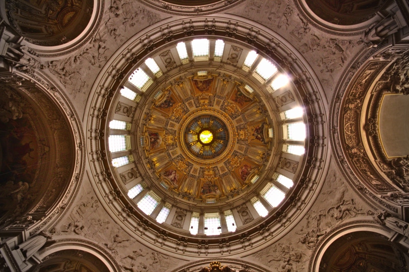 cathedral, berlin cathedral church, place of worship, belief, canon 700d, built structure, ceiling, fresco, canon photography, berliner dom, berlin, ornate