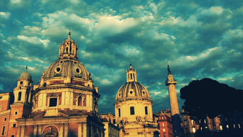 urban Scene, 1080P, sunset, city, roof, religion, outdoors, cloud - Sky, belief, blue, sky, history, old, white, architecture, italy, urban Skyline, europe