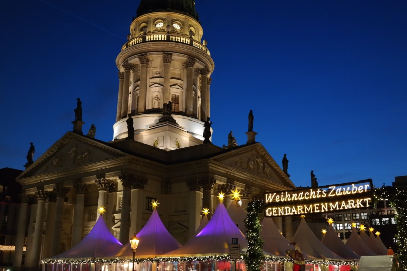 Christmas, Germany, 1080P, German Cathedral, Berlin, Gendarmenmarkt, area, fair