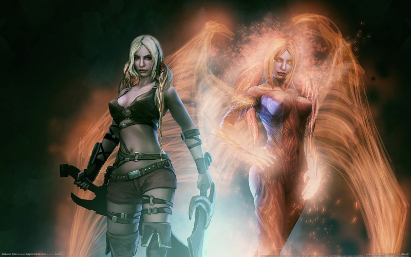 2K, 1bot, angel, blades, action, games, warrior, evil, demon, fantasy, video, swords, time, fighting, good, girl