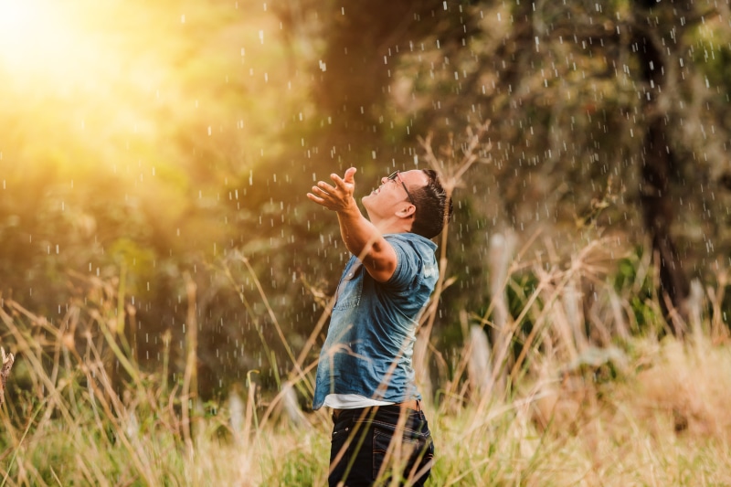 christianity, spiritual, inspiration, males, protestant, religious, church, arms raised, faith, emotion, one person, worship, 5K, christian, human limb