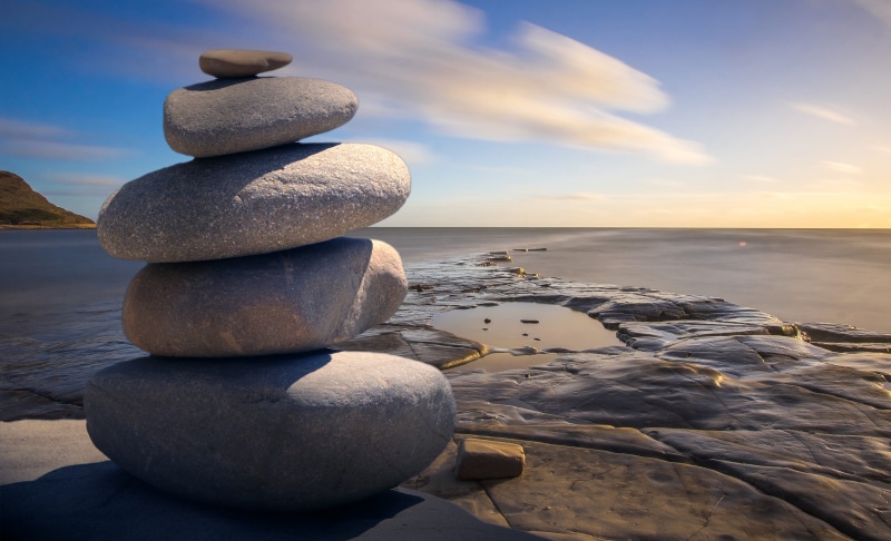 design, stack, sunrise, meditation, sea, zen, stones, ocean, solid, horizon over water, tranquility, cobblestone, dawn, serenity, material, zen-like, peace