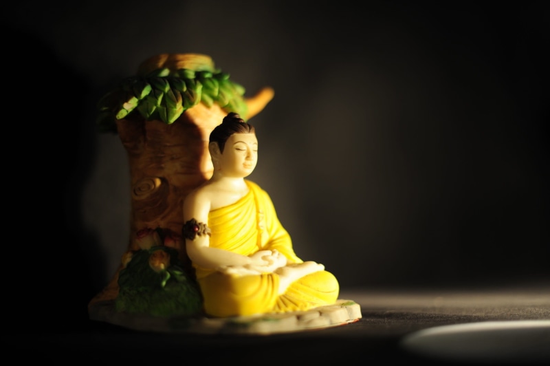 enlightenment, meditation, spirituality, food, serene, yellow, calm, buddha, studio shot, human representation, sculpture, figure, figurine, belief, wisdom