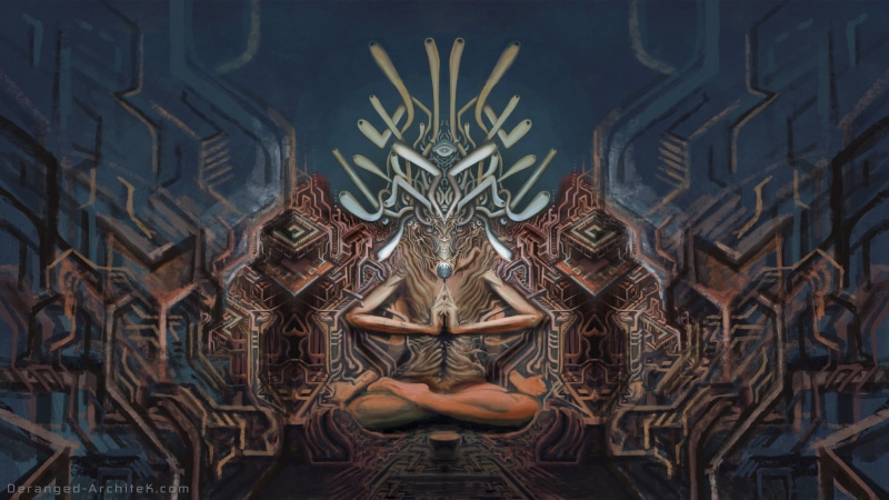 Enlightenment, painting, dark, 4K, Entity, psychedelic