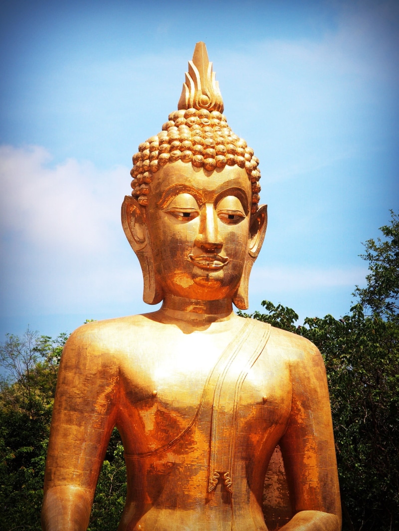 religion, wat, sunrise, beautiful, sun, light, eastern, representation, day, profile, ancient, big buddha, east, no people, sky, concept, background, clouds