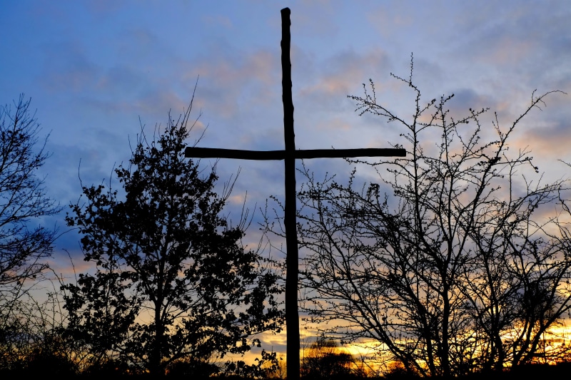 non-urban scene, Jesus, scenics - nature, abendstimmung, cloud - sky, christianity, religion, away, setting, 4K, landscape, clouds, memorial stone, lighting
