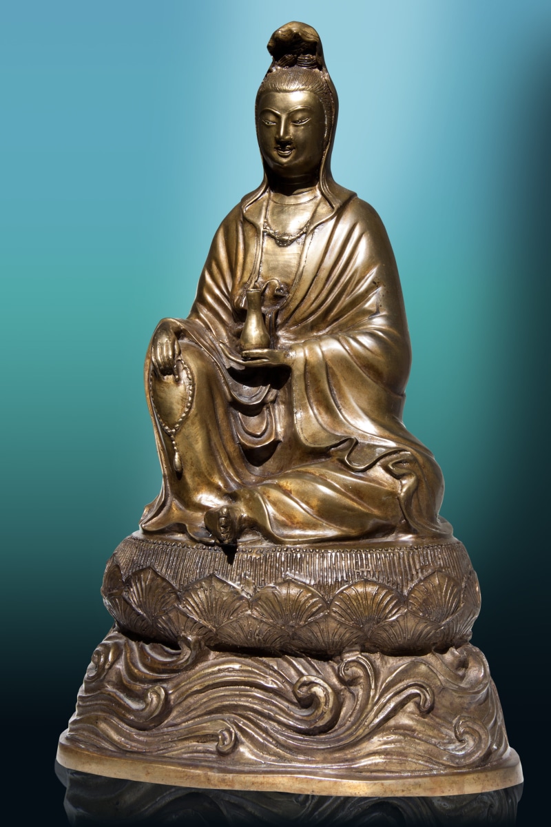 asia, guānshiyīn, close-up, creativity, representation, religion, god, male likeness, craft, cast, statue, compassion, consolation, art, belief, sculpture