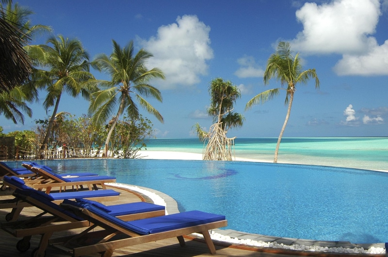 paradise, holi, tropical, lovely, beach, island, ocean, resort, blue, aqua, pool, swimming, 1080P, exotic, sand, islands
