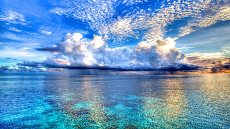 nature and landscapes, tranquil, shades, 1080P, ocean, blue