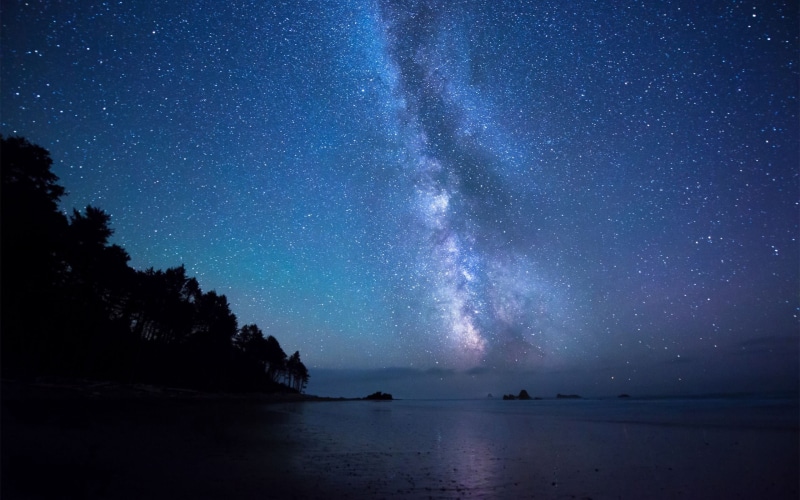 star, stars, sea, star Shape, planet - Space, 2K, scenics, dark, travel Destinations, long Exposure, landscape, sky, shore, astronomy, night, water, idyllic