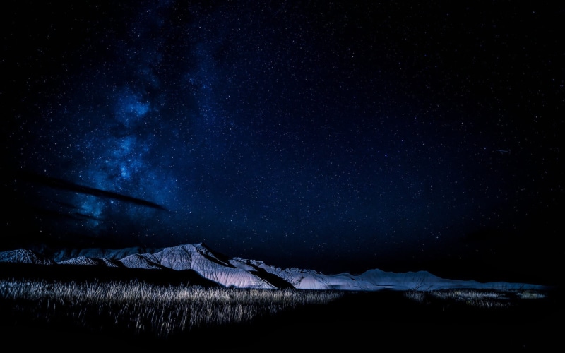 field, Nebraska, sky, green, star, galaxy, grass, landscape, cold temperature, no people, environment, snow, beauty in nature, space, nature, tranquil scene
