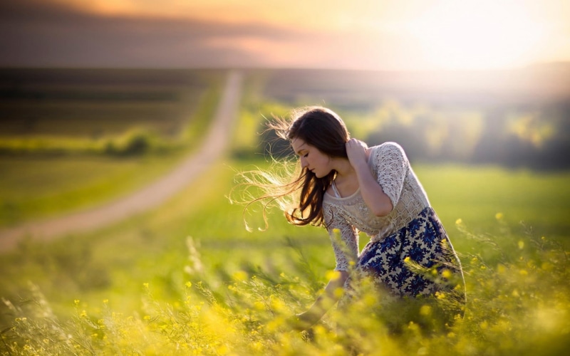 Jake Olson, long hair, nature, women, women outdoors, depth of field, outdoors, land, photography, brunette, road, hairstyle, beautiful woman, positive emotion
