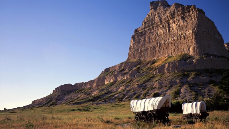 nature and landscapes, cliff, 1080P, rock, eagle, meadow, nebraska, wagons, monument