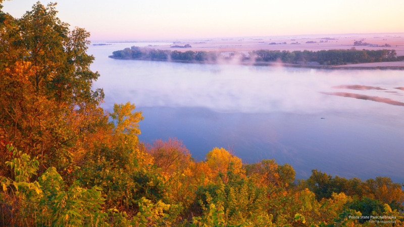 ponca, nebraska, state, Fall, park, 2K