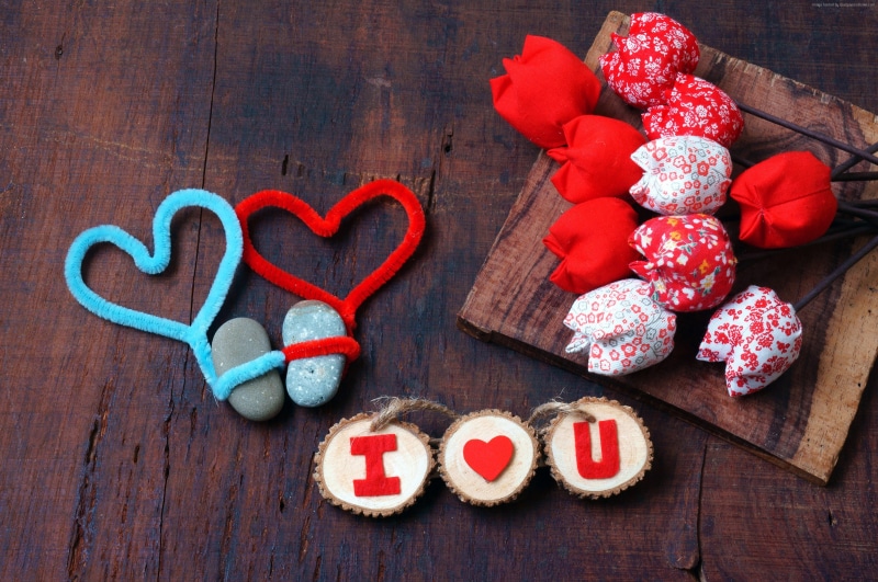 heart, love, Valentines Day, tulip, 2K, romantic, decorations