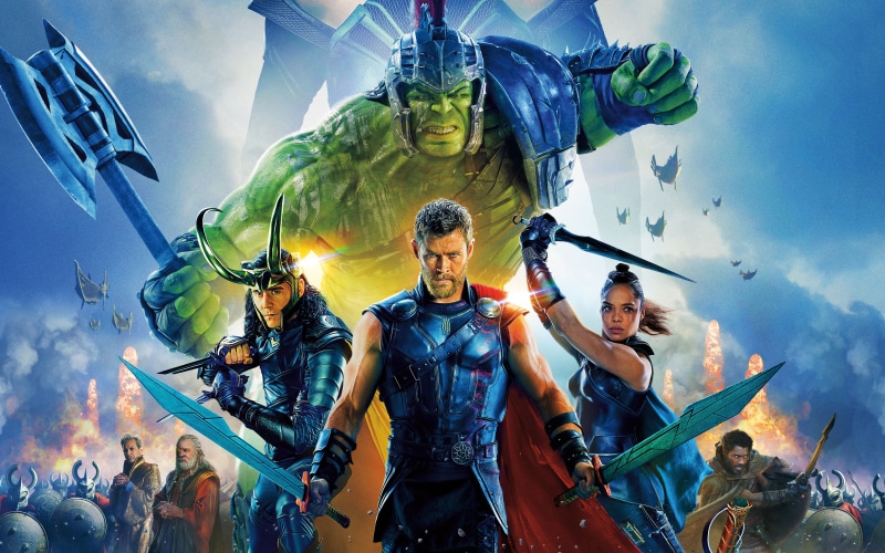 4K, Thor: Ragnarok, Hulk, Chris Hemsworth, Movie, Valkyrie (Marvel Comics), Thor, Tom Hiddleston, Loki, Tessa Thompson