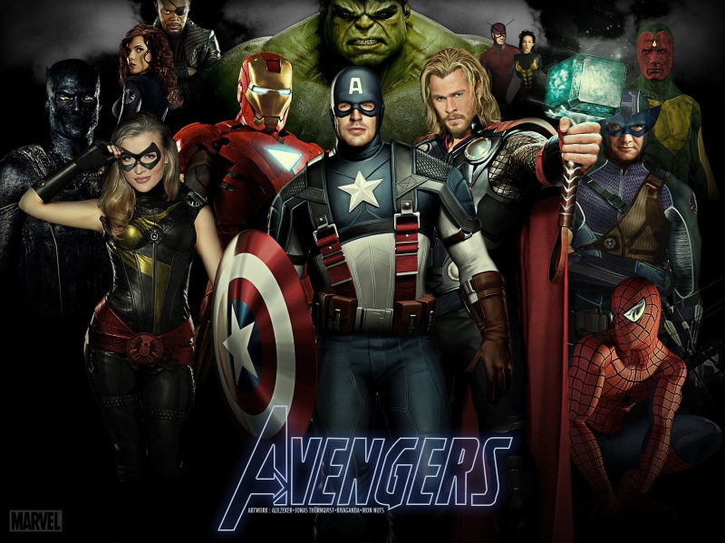 sculpture, statue, art and craft, Hulk, Spider-Man, Hawkeye, Thor, communication, figurine, Captain America, Blonde, Marvel Comics, creativity, Hammer