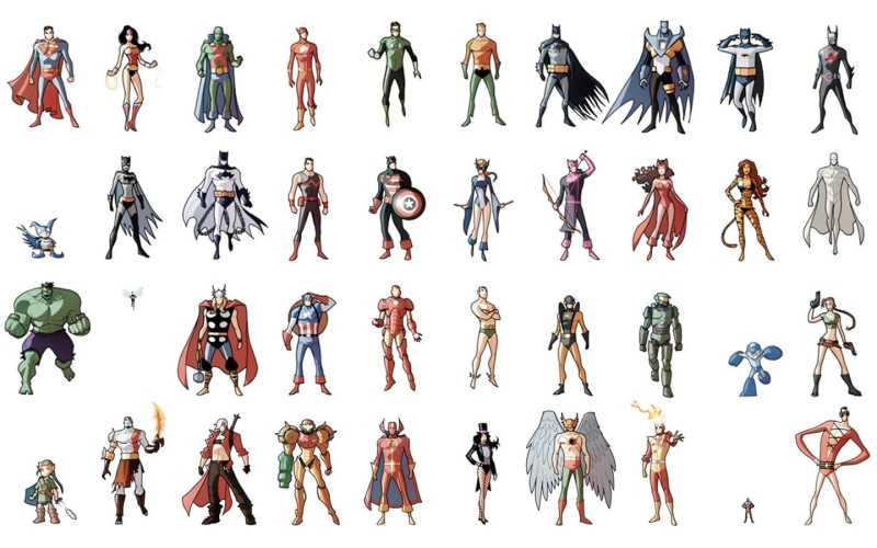 Hawkeye, Hawkman, Martian Manhunter, Cheetara, Captain America, Superman, Batgirl, 720P, Hulk, Thor, Plastic Man, Lara Croft, Scarlet Witch, Red Tornado