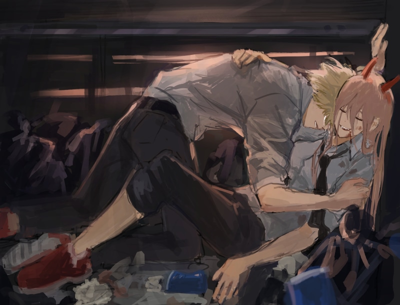 Power (Chainsaw Man), Denji (Chainsaw Man), Chainsaw Man, 4K, anime girls