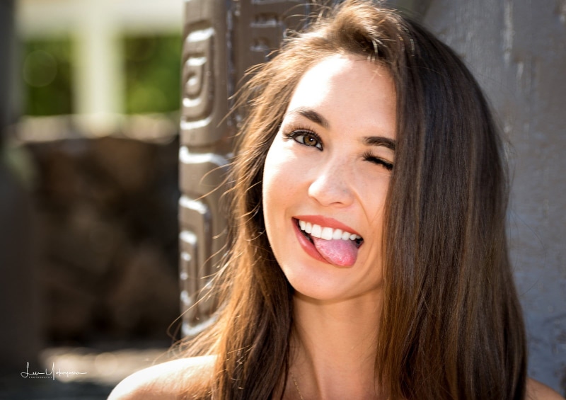 front view, long hair, young adult, headshot, brunette, hairstyle, leisure activity, mouth open, model, hair, human face, portrait, smiling, looking at viewer