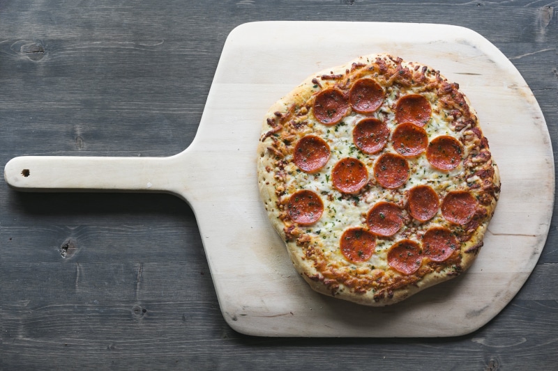 fast food, no people, photo, board, Dinner, indoors, Lunch, table, unhealthy eating, baking sheet, freshness, directly above, pepperoni pizza, food and drink