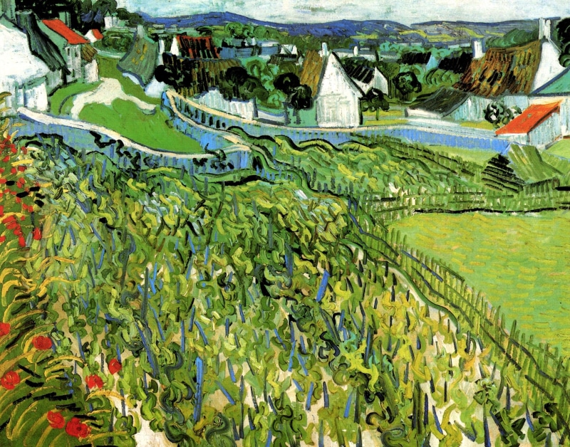 Vineyards with, 2K, Vincent van Gogh, a View of Auvers