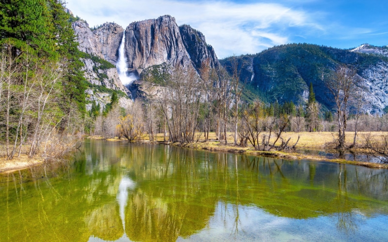 Nevada, water, 2K, River, Yosemite, Trees, Waterfall, National, Park, Sierra, Mountains, body
