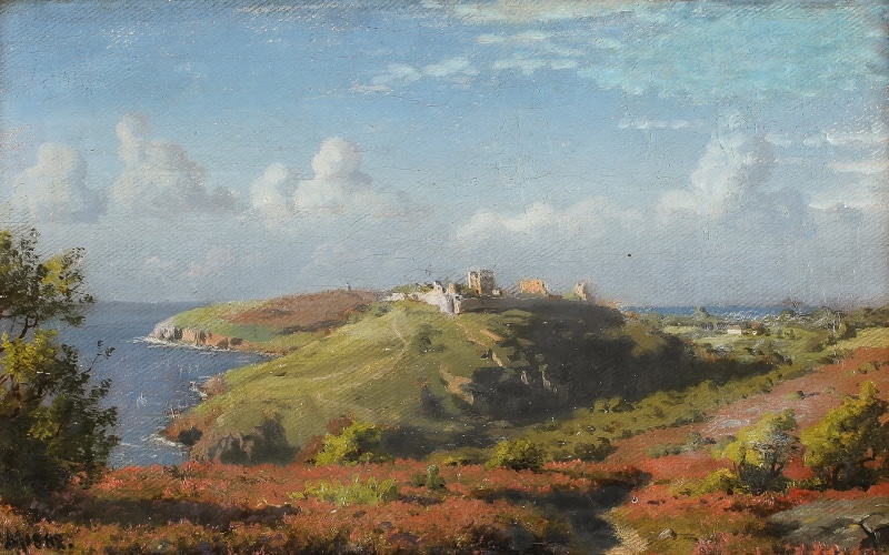1882, 1080P, Danish realist painter, Peter Merk Of Menstad, Summerlandscape, Danish painter, Summer landscape, Peder Mørk Mønsted