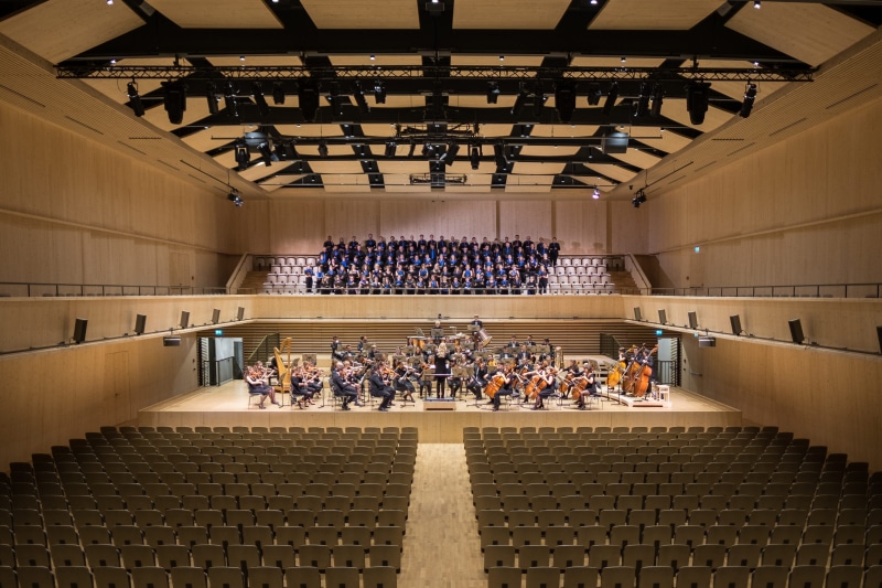 symphony, concert hall, symphony orchestra, people, stage, choir, inside Of, empty, chair, staircase, indoor, tonhalle maag, crowd, classical music, station