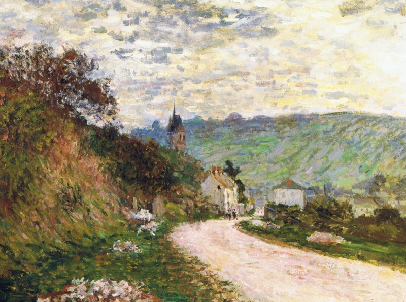 picture, landscape, 1080P, Claude Monet, The road to Vétheuil