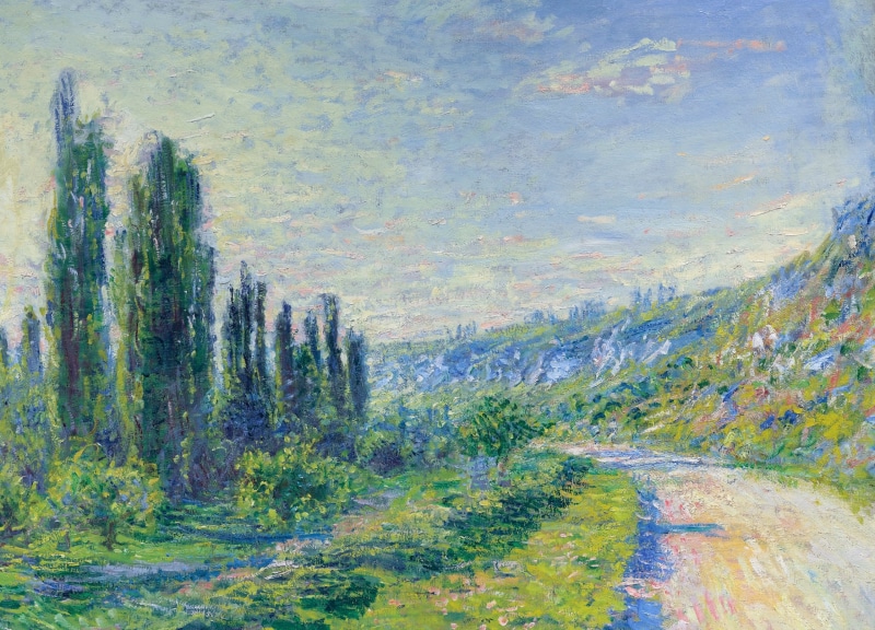 2K, Claude Monet, picture, The road from Vétheuil, landscape