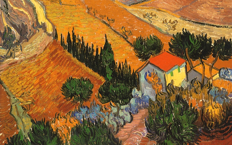 Vincent Van Gogh, grass, autumn, rural Scene, agriculture, 1080P, farm, eroded, environment, landscape, panoramic, day, artwork, picture, scenics, landscaped