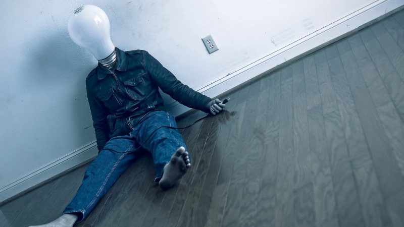 full length, jeans, real people, Conceptual, artwork, young men, blue, relaxation, casual clothing, young adult, indoors, clothing, high angle view, one person