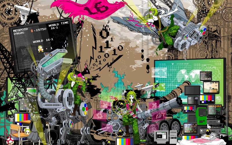 world, 1080P, gadgets, desk, phones, lcd, robot, psp