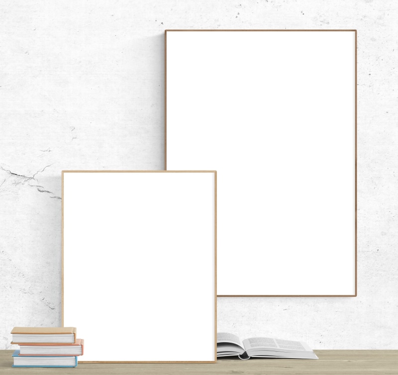 space, indoors, creativity, white color, book, copy space, paper, page, wood - material, poster, presentation, decorative, mockup, blank, empty, frame