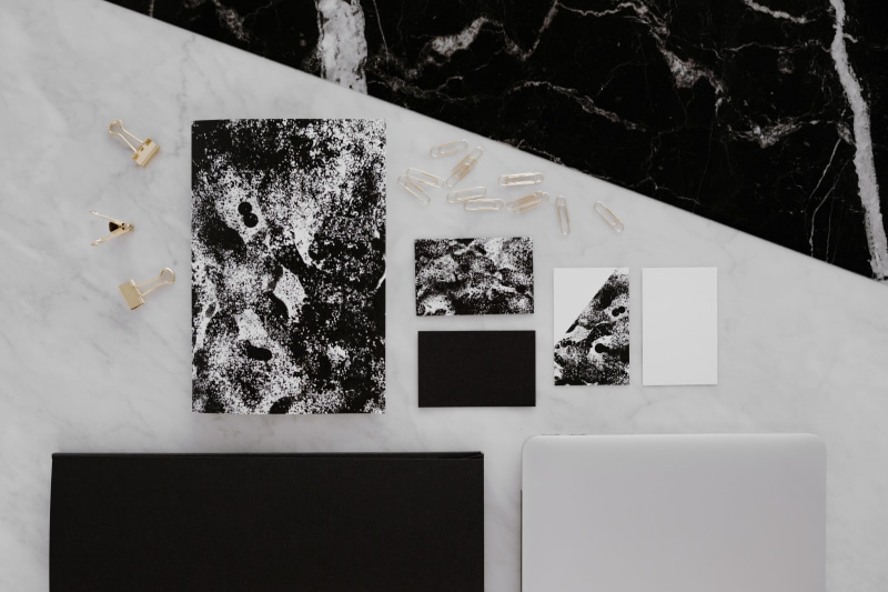 black, flyer, art and craft, no people, blank, copy space, built structure, branding, mockup, wall - building feature, business, marble, amp, white color