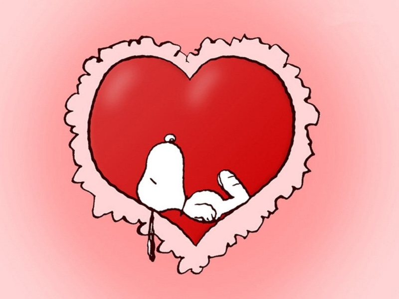 Beagle, heart, entertainment, Peanuts, Love, art, Cartoons, 720P, hd, PINK, snoopy