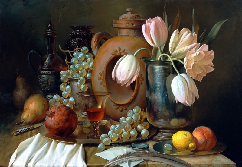 antique, apricot, beauty in nature, indoors, fruit, still life, flower, crockery, tray, nature, lemon, flowers, plant, decoration, wellbeing, container