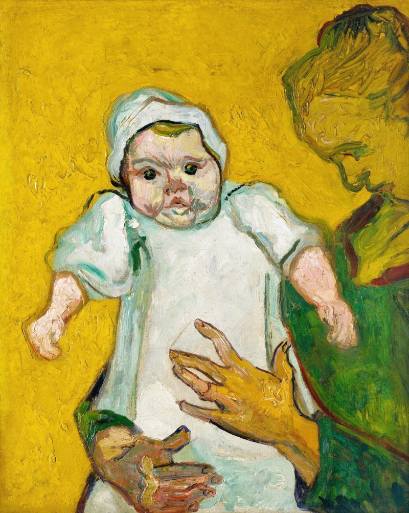 2K, illustrated, post impressionism, indoors, multi colored, yellow, painting, human representation, paint, art, artwork, no people, male likeness, angel