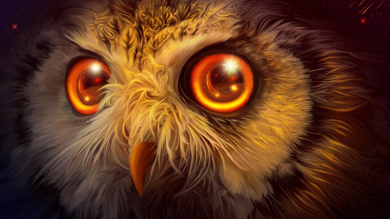 owl, eye, painting, artwork, bird, art, artsy, 4K, illustration, fantasy art