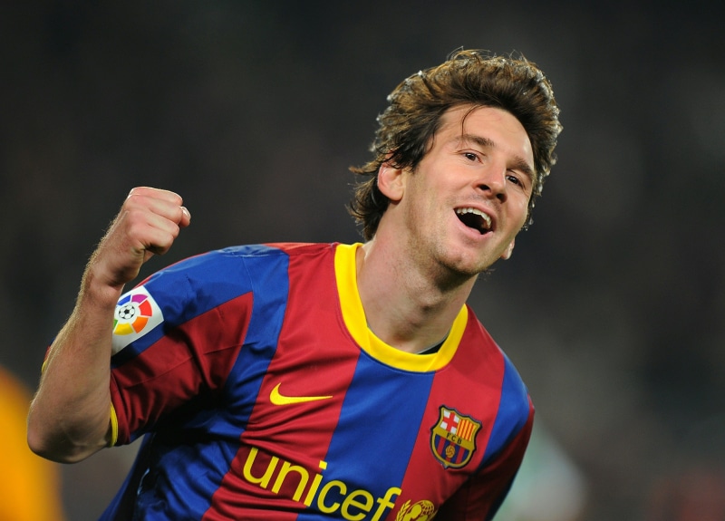 studio shot, smiling, football, Lionel Messi, clothing, one person, mouth open, andres, front view, FC Barcelona, athlete, Lionel, excitement, Argentinian