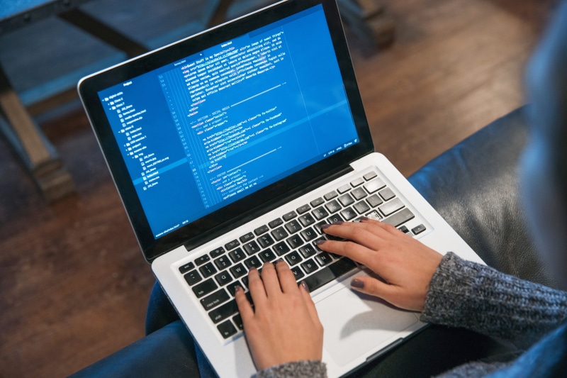 code, human body part, photo, Startup, Education, 4K, using laptop, one person, using computer, Software development, human hand, computer, Future, hand