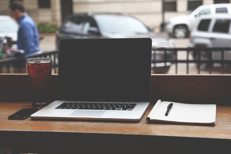 wireless technology, communication, using laptop, indoors, display, no people, day, food and drink, silicon valley, coffee - Drink, focus on foreground