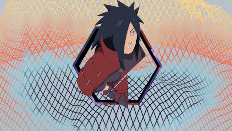 women, one person, Naruto Shippuuden, full length, protection, day, chainlink fence, holding, 720P, outdoors, pattern, real people, umbrella, Uchiha Madara