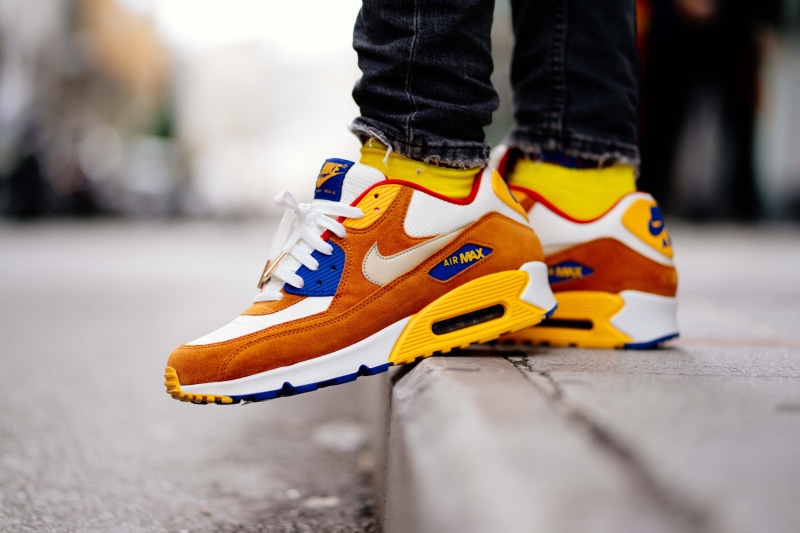 sneakers, human body part, sock, photography, close, city, shoes, sport, shoe, sidewalk, human foot, one person, trainers, 5K, offspring, wears, nike